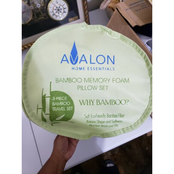 Avalon Home Essentials Bamboo memory foam travel pillow set, 3 pillows - Picture 4 of 6